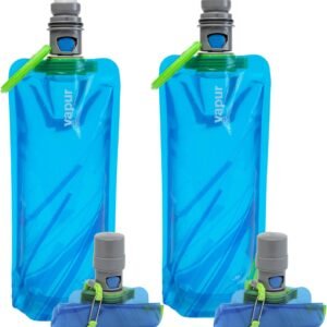 Vapur Collapsible Dog Water Bottle With Patented Lick Activated Design, Portable Hydration Water Dispenser for Walks, Hikes, and Travel, 23 Ounce, Water, Pack of 2