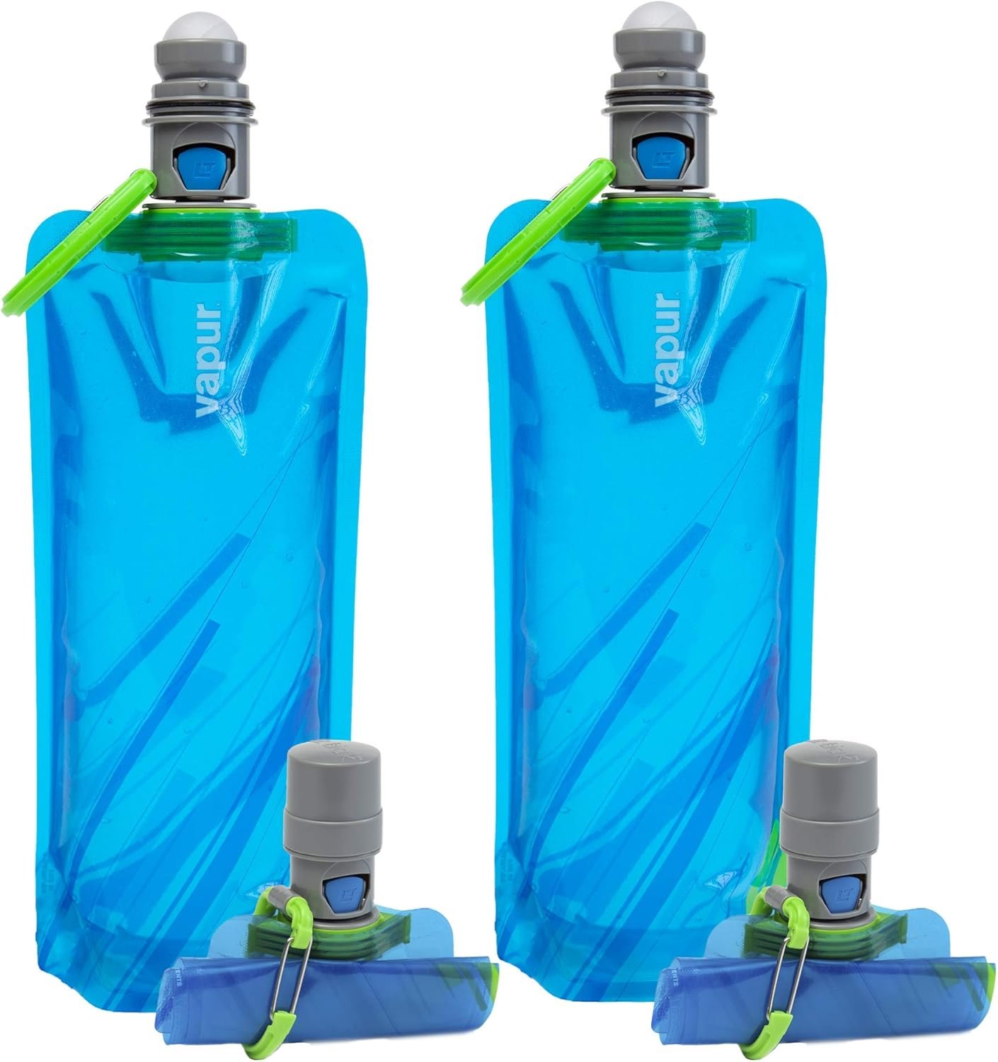 Vapur Collapsible Dog Water Bottle With Patented Lick Activated Design, Portable Hydration Water Dispenser for Walks, Hikes, and Travel, 23 Ounce, Water, Pack of 2