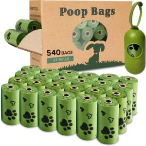 Dog Poop Bag, 540 Counts Biodegradable Dog Waste Bags with 1 Dispenser, Eco-Friendly Leak-Proof Pet Poop Bags for Doggy | Scented