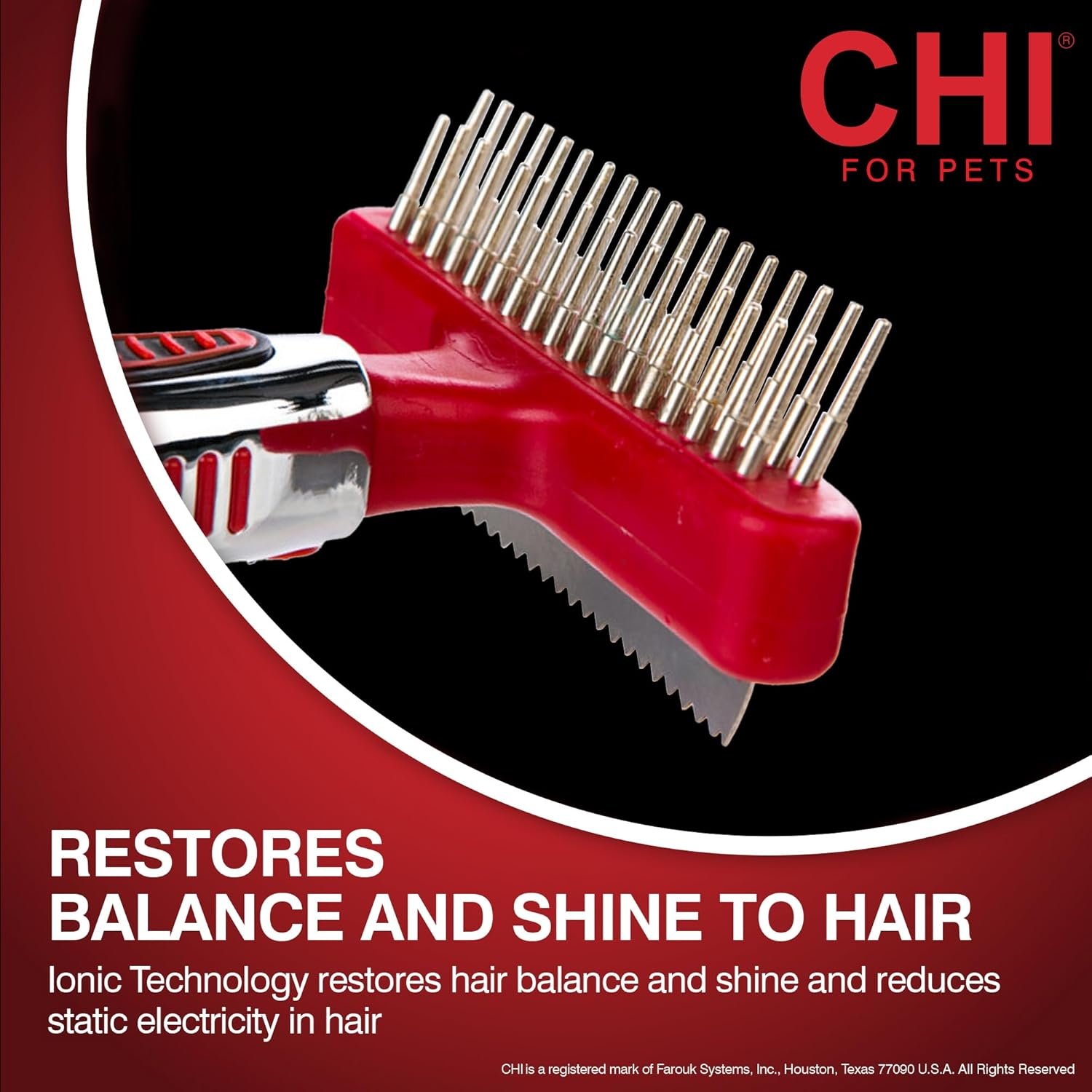 CHI for Dogs Double-Sided Shedding Rake and Blade - Best Grooming Tool for All Hair Types - Safe Dematting and Deshedding Brush for Dogs - Pet Hair Removal Essential - Image 4