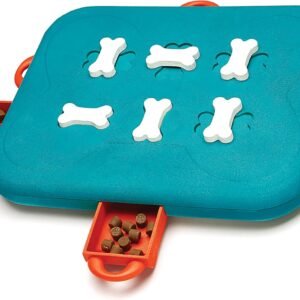 Outward Hound by Nina Ottosson Dog Casino Treat Puzzle Enrichment Toy, Level 3 Advanced, Turquoise