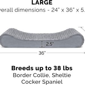 Alternative view of Furhaven Cooling Gel Dog Bed for Large/Medium Dogs w/ Removable Washable Cover, For Dogs Up to 38 lbs - Ultra Plush Faux Fur & Suede Luxe Lounger Contour Mattress - Gray, Large