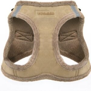 Voyager Step-In Plush Dog Harness – Soft Plush, Step In Vest Harness for Small and Medium Dogs by Best Pet Supplies - Harness (Latte Suede), S (Chest: 14.5 - 16")