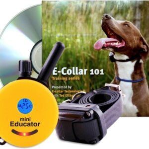 Educator 1/2 Mile Remote Dog Training System Plus E-Collar 101 Training DVD, Safe Humane Stimulation, Pavlovian Tone, Waterproof, Odorproof Biothane Collar, Night Light, Rechargeable, 1 Dog, Yellow
