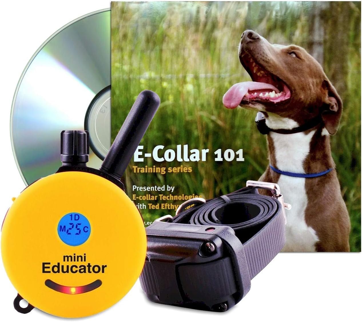 Educator 1/2 Mile Remote Dog Training System Plus E-Collar 101 Training DVD, Safe Humane Stimulation, Pavlovian Tone, Waterproof, Odorproof Biothane Collar, Night Light, Rechargeable, 1 Dog, Yellow