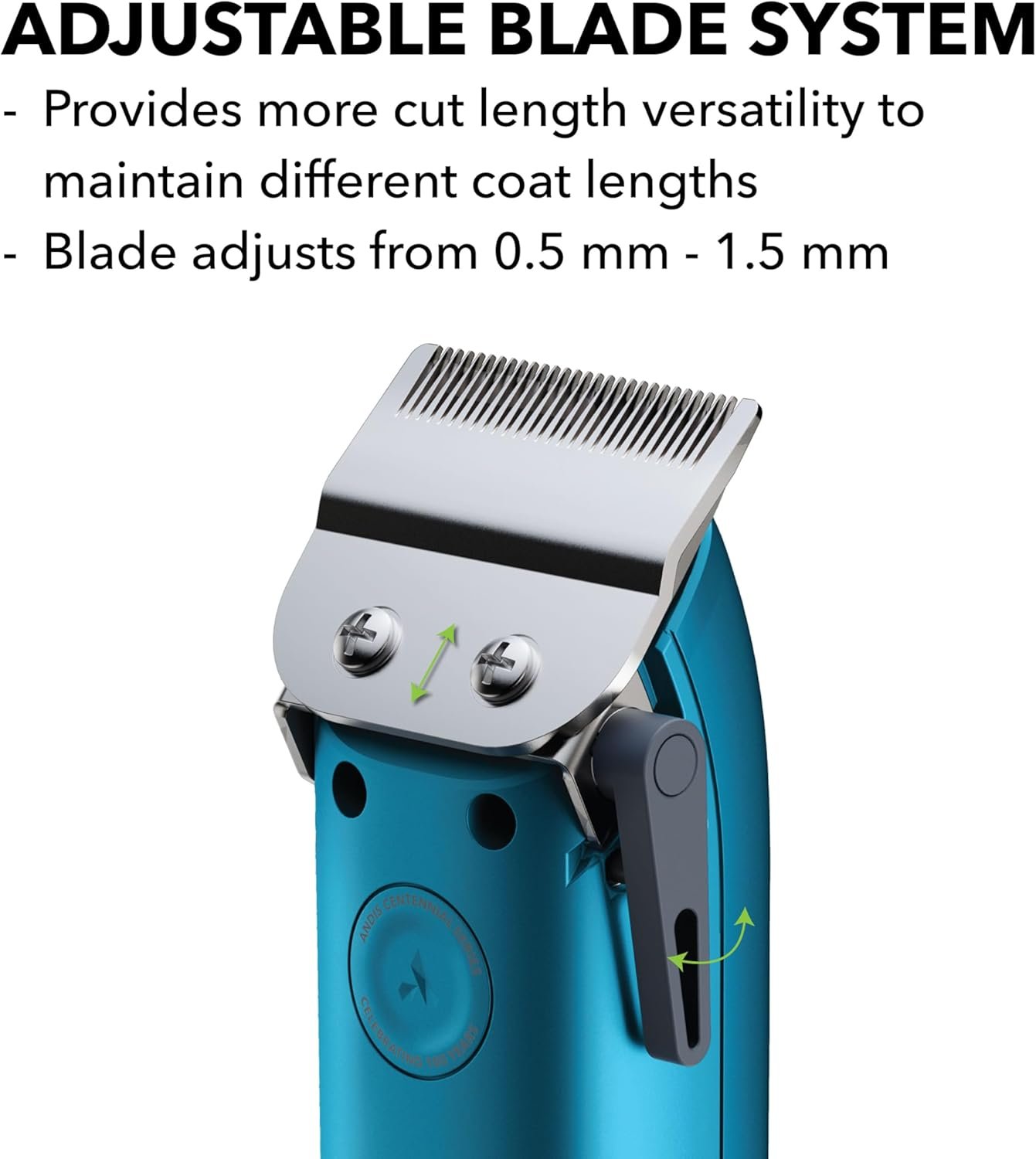 Andis Easy Clip Adjustable Blade Corded Dog Clipper, 11 Piece Kit, Lightweight, Powerful Motor, Blue, 560814 - Image 3