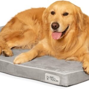 PetFusion BetterLounge Orthopedic Dog Bed | Solid CertiPUR-US Memory Foam, Waterproof liner | Large & XL | Removable Micro-Suede Cover Available Separately, 1 Yr Warranty, Grey