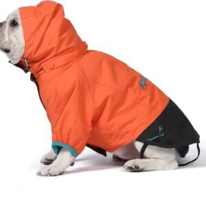 Orvis Dog All Season Trekker 3-in-1 Coat for Dogs, Size Extra Large; Orange High Visibility All Weather Dog Coat with Raincoat & Fleece Vest That Can Be Worn Separately or Together; Removable Hood