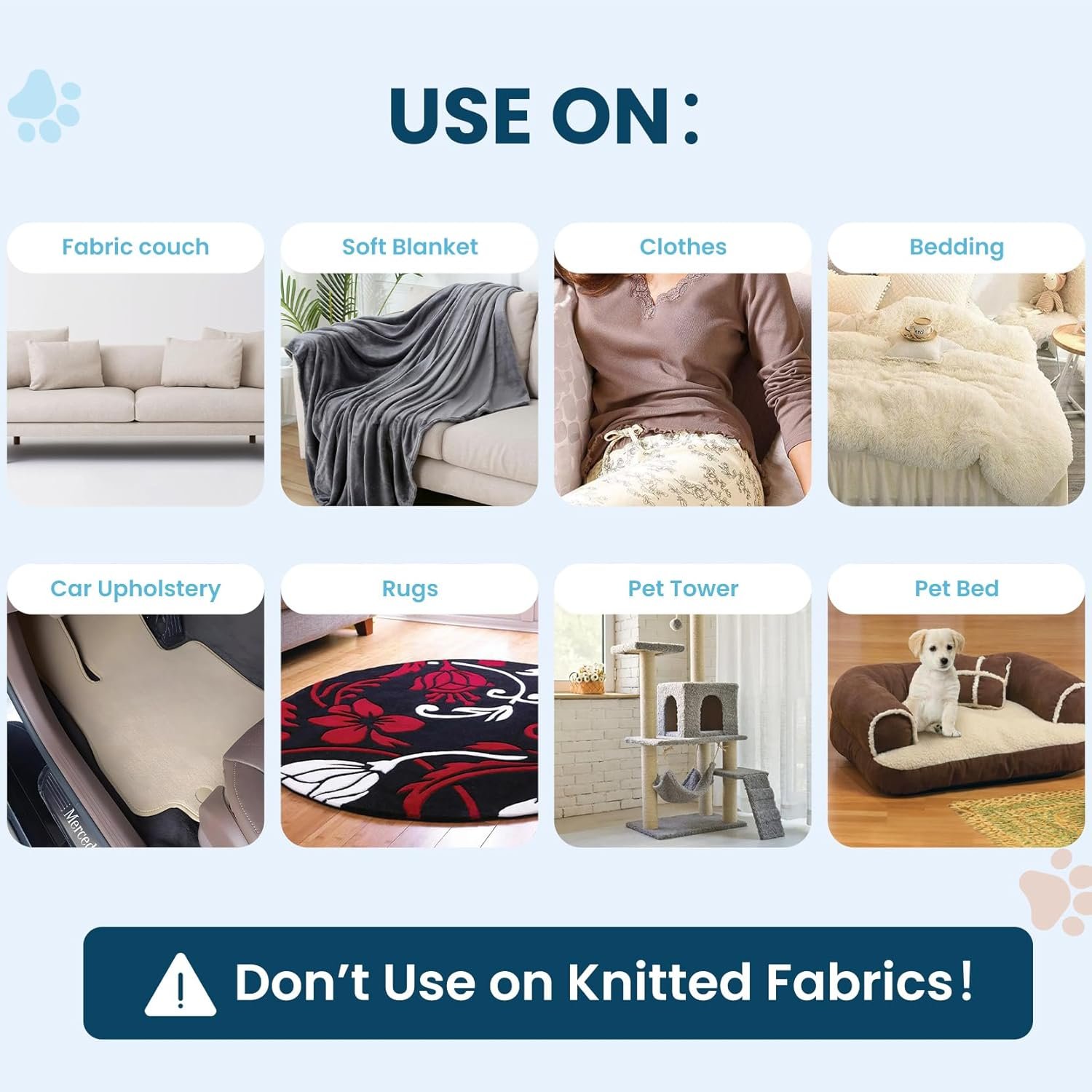 3 in 1 Analan Cat Brush Pet Hair Remover for Dog & Cat, Self-Cleaning Slicker Brush for Pet Grooming, Perfect Pet Hair Removal Tool for Furniture Carpets Couches and Bedding (Sky Blue) - Image 5