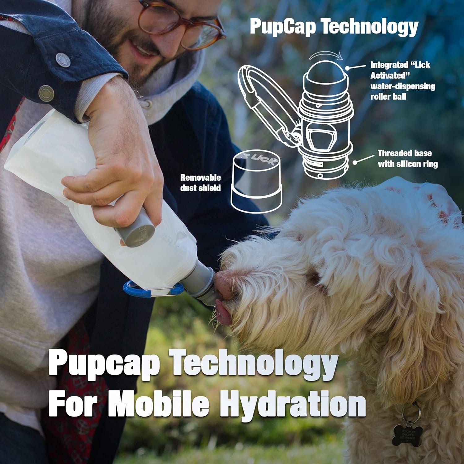 Vapur Collapsible Dog Water Bottle With Patented Lick Activated Design, Portable Hydration Water Dispenser for Walks, Hikes, and Travel, 23 Ounce, Water, Pack of 2 - Image 3