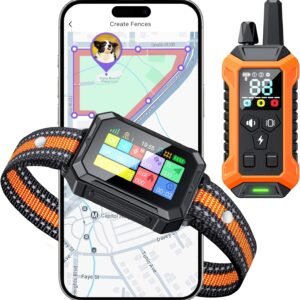 Meowant GPS Wireless Dog Fence System Collar with Training Remote, Free App, Custom Invisible Fence(82-7000ft), Beep/Vibration/Correction, Early Alert Band, Waterproof LCD Collar, Dogs 10+Lbs, Outdoor