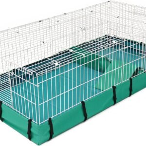 MidWest Homes for Pets Guinea Habitat Plus Cage, Includes Divider Panel and Hinged Top, Washable PVC Canvas Bottom, Expandable Small Animal Cage for Guinea Pigs, 171GHP