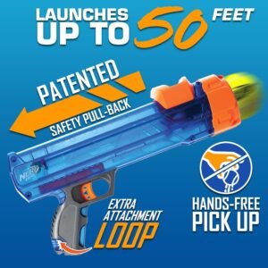 Alternative view of Nerf Dog Tennis Ball Blaster Dog Toy Gift Set, Tennis Ball Dog Fetch Toy Launches up to 50 ft, Dog Ball Thrower for All Breeds Includes Translucent Blue Tennis Ball Launcher and 3 Dog Tennis Balls