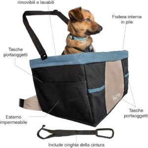Alternative view of Kurgo Dog Booster Seats for Cars - Pet Car Seats for Small Dogs and Puppies Weighing Under 30 lbs - Headrest Mounted - Dog Car Seat Belt Tether Included - Rover Style, Black/Blue