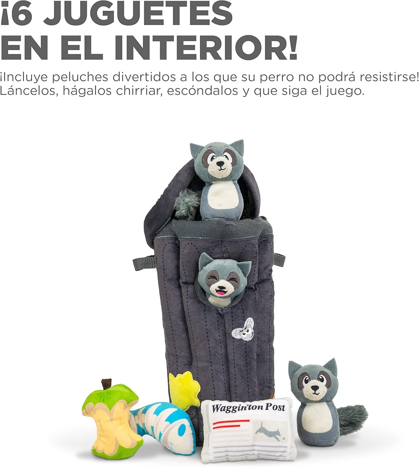 Outward Hound Hide A Raccoon Plush Dog Toy Puzzle - Image 4