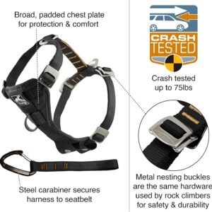 Alternative view of Kurgo Enhanced Strength Tru-Fit Smart Dog Harness, Black, Large - Crash Tested Car Safety Harness for Dogs, No Pull Dog Harness, Includes Pet Safety Seat Belt Tether