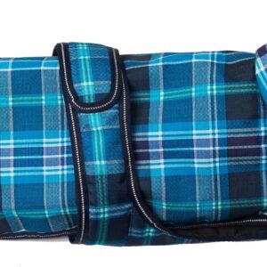 Alternative view of PetRageous 438TPS Kodiak Waterproof Cold Weather Dog Coat with Full Chest Coverage Leash Opening - 11-Inch Long Heavyweight Jacket for Small Breeds and Puppies, Teal Plaid