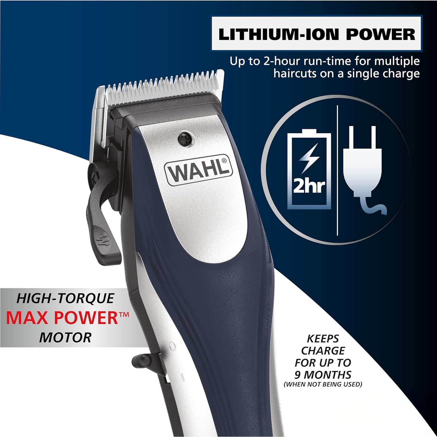 Wahl Lithium Ion Pro Rechargeable Cordless Hair Clippers for Men, Woman, & Children with Smart Charge Technology for Convenient at Home Haircutting - Model 79470 - Image 4