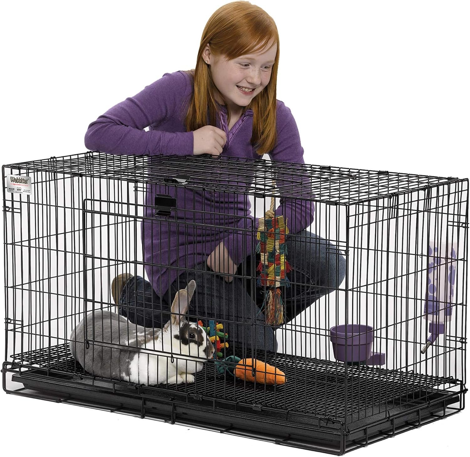 MidWest Homes for Pets Medium Wabbitat Rabbit Cage, Grid Mesh Floor, Removable Tray, Top & Front Door Access, Rust Resistant Finish, No Tools Required - Image 2