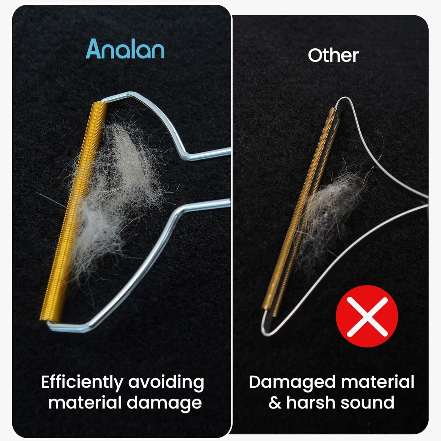 3 in 1 Analan Cat Brush Pet Hair Remover for Dog & Cat, Self-Cleaning Slicker Brush for Pet Grooming, Perfect Pet Hair Removal Tool for Furniture Carpets Couches and Bedding (Sky Blue) - Image 3