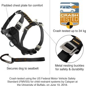 Alternative view of Kurgo Tru-Fit Enhanced Strength Dog Harness - Crash Tested Car Safety Harness for Dogs, No Pull Dog Harness, Includes Pet Safety Seat Belt (Black, Medium)