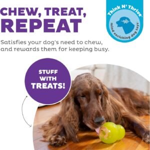 Alternative view of Outward Hound Double-Tuff Stuffable Dog Toy, Large 5-Inch Green - Treat Dispensing Chew Ball for Medium to Large Dogs, Interactive Puzzle for Enrichment & Slow Feeding