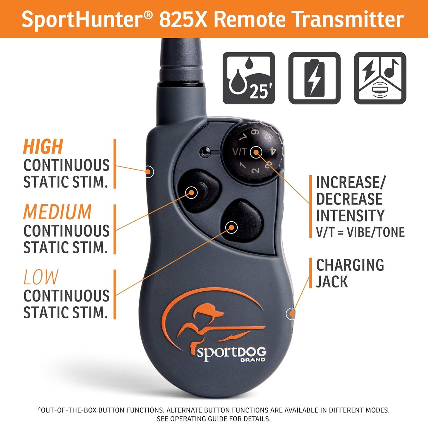 SportDOG SportHunter 825X - Remote Training Collar - Half-Mile Range Trainer - Waterproof Dog E-Collar - Quick-Charge Battery - Static, Vibration, & Tone Modes - Image 3