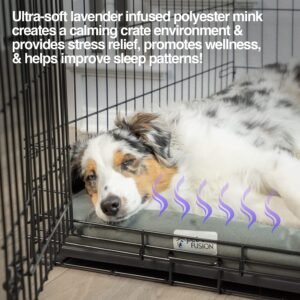 Alternative view of PetFusion Lavender-Infused Dog Bed w/Cooling | Solid Certi-PUR-US Orthopedic Memory Foam | Anti-Anxiety Crate Mat Calming & Soothing | All-Season Temperature Control Cooling Mat | 1 Year Warr.,Grey