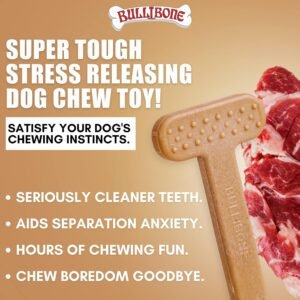 Alternative view of Bullibone Nylon Dog Chew Toy Nylon Bone - Improves Dental Hygiene, Easy to Grip Bottom, and Permeated with Flavor (Beef, Large - Single)