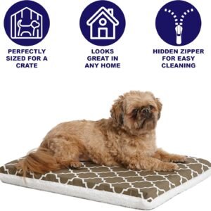 Alternative view of Midwest Homes for Pets 24" Brown Geo/Fleece Reversible Crate Pad - Defender Mat, Model: 027773022084