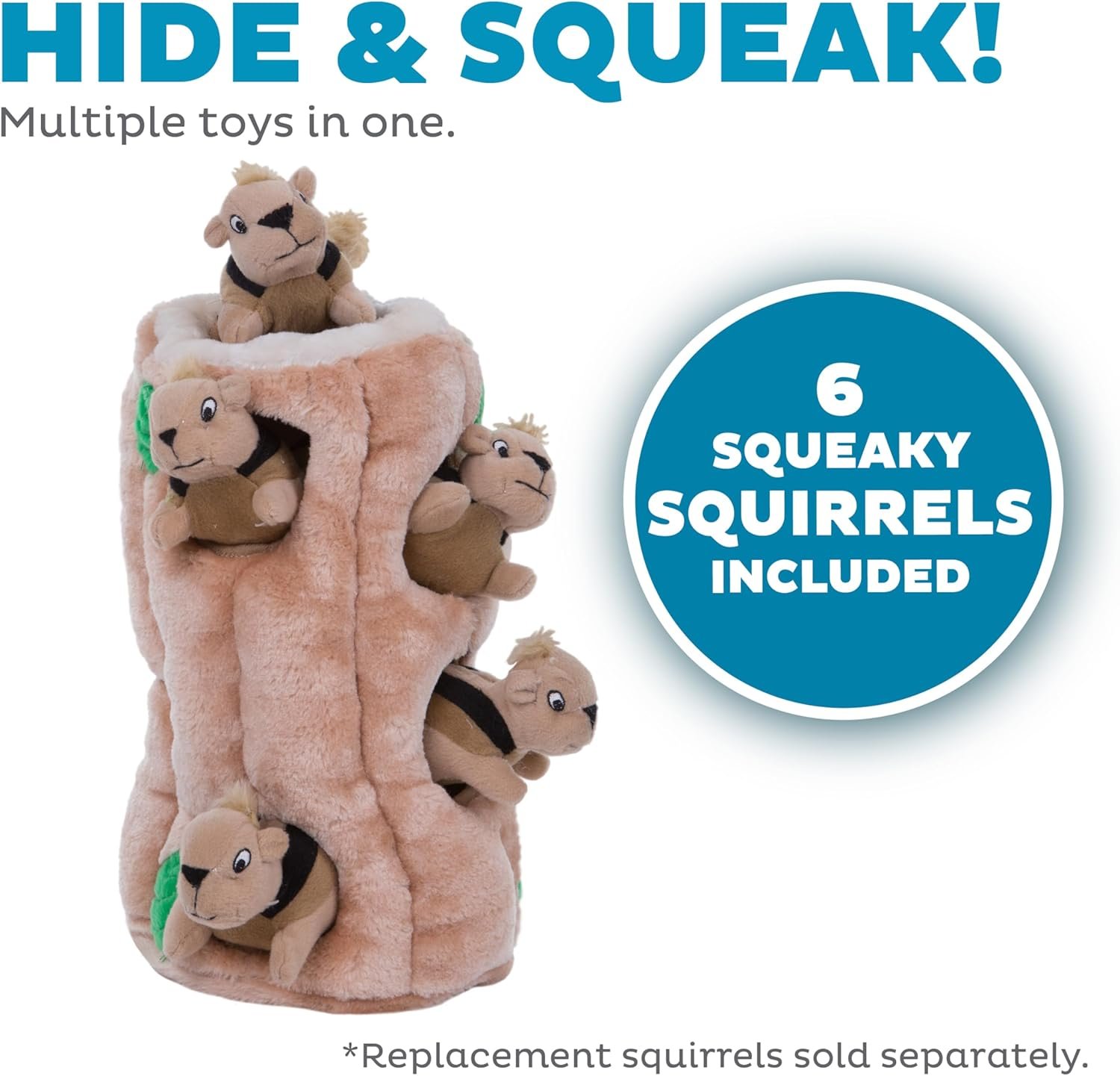 Outward Hound Hide A Squirrel Plush Dog Toy Puzzle, XL - Image 3