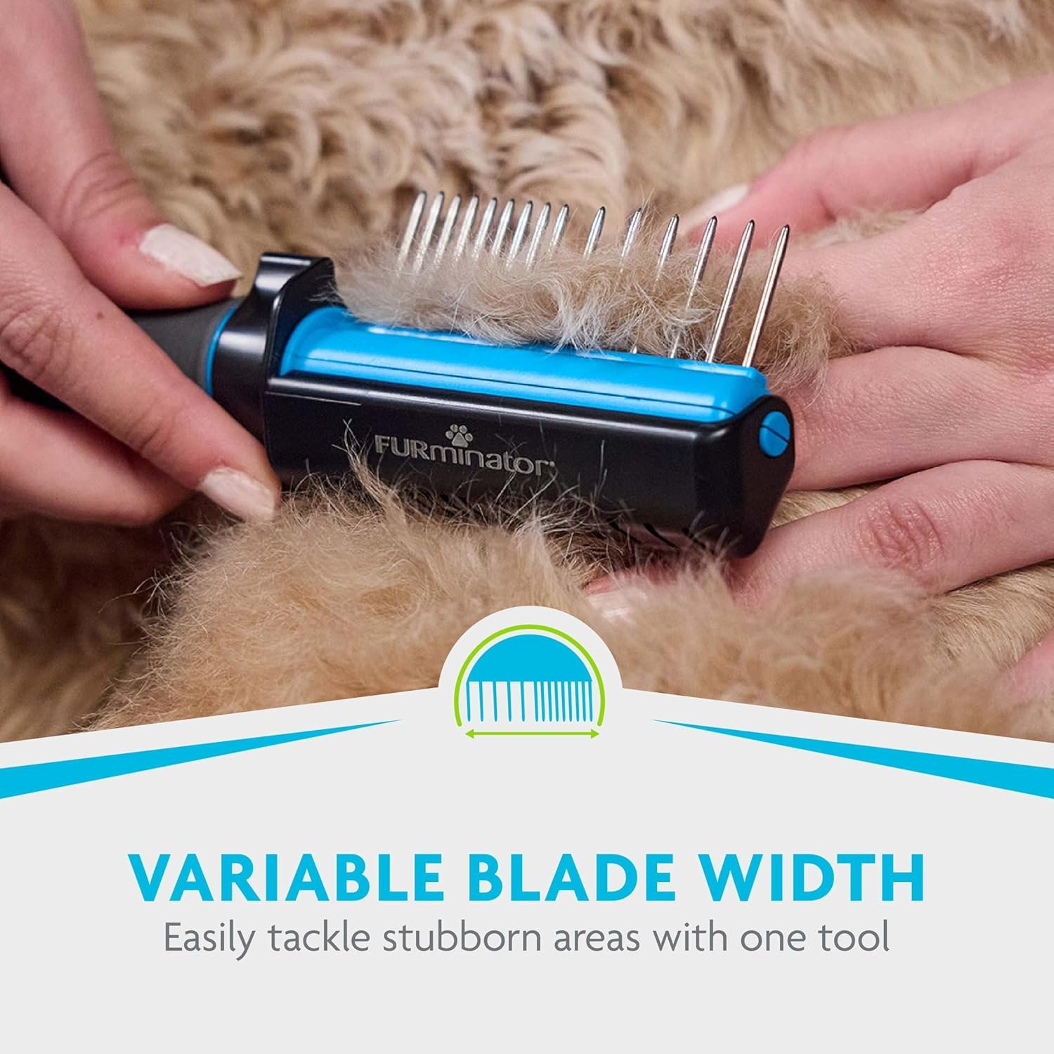 FURminator 2-in-1 Doodle Grooming Tool for Dogs, 1 Count, Dematting Tool with Comb for Mats, Tangles & Maintenance on Curly, Long, Silky & Wiry Coats - Image 6
