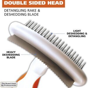 Alternative view of Wahl 2-in-1 Combination Double Row Pet Rake with Hair Shedding Blade for Dog or Cat Fur by The Brand Used by Professionals – Model 858424