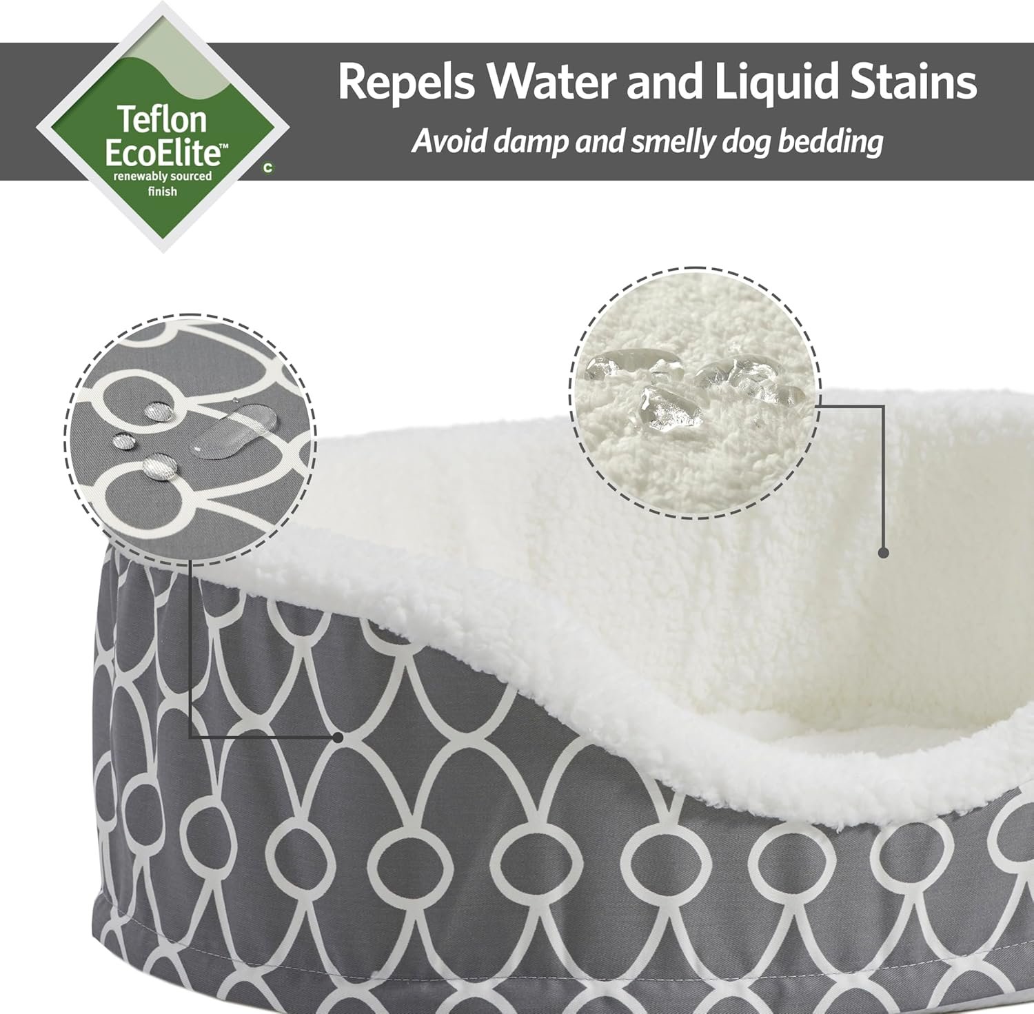 MidWest Homes for Pets Orthoperdic Egg-Crate Nesting Pet Bed w/ Teflon Fabric Protector, XS Gray - Image 3
