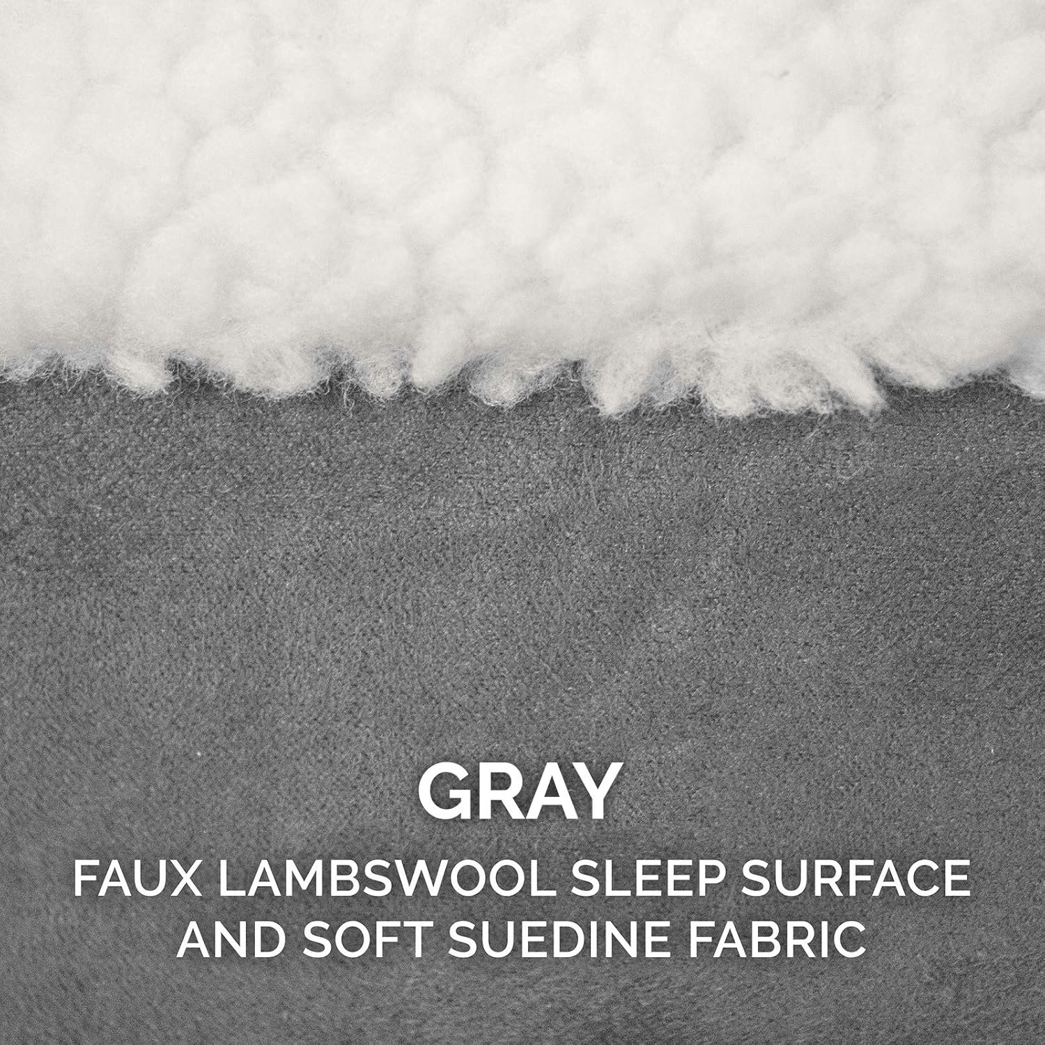 Furhaven 35" Round Cooling Gel Dog Bed for Large/Medium Dogs w/ Removable Washable Cover, For Dogs Up to 50 lbs - Sherpa & Suede Snuggery - Gray, 35-inch - Image 7