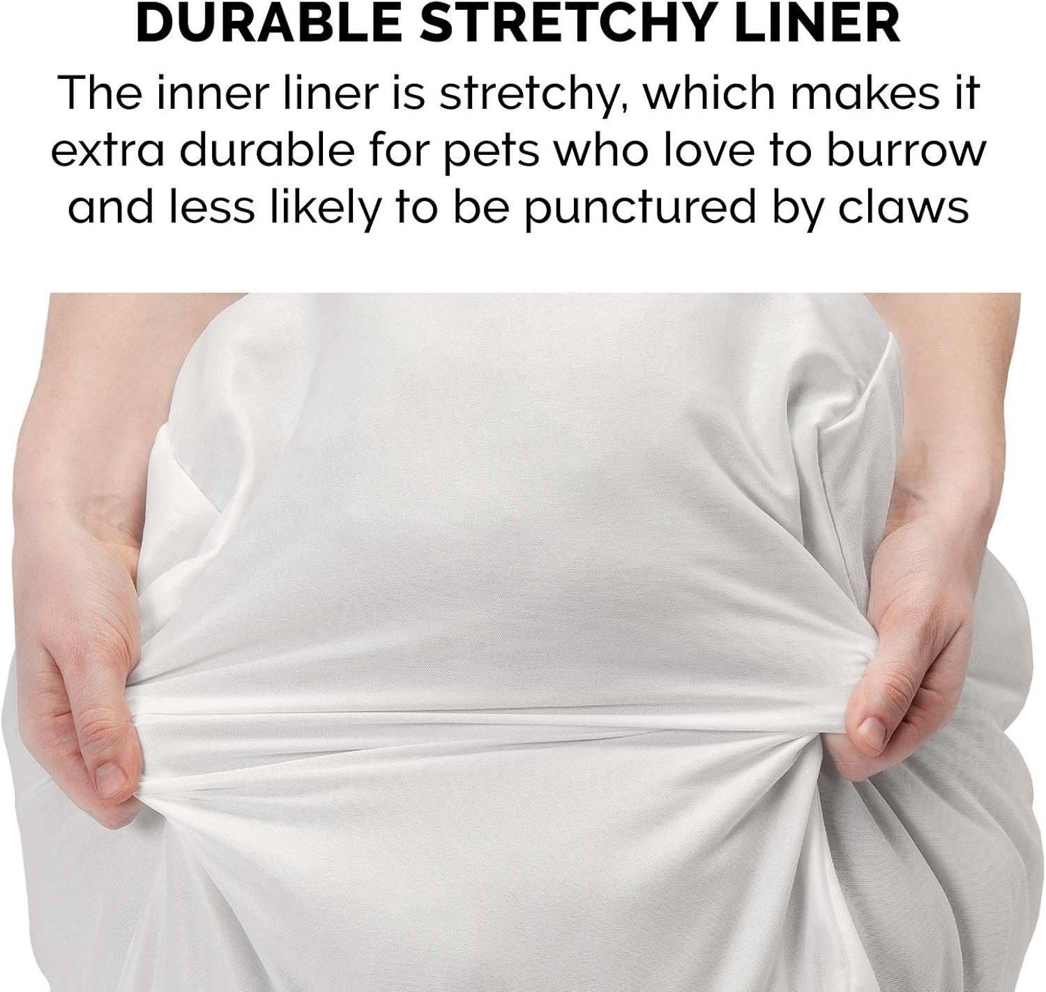 Furhaven Soft & Cozy Dog Bed for Large/Medium Dogs, Refillable w/ Removable Washable Cover & Liner, For Dogs Up to 55 lbs - Plush Faux Fur Bean Bag Style Ball Bed - Espresso, Large - Image 9