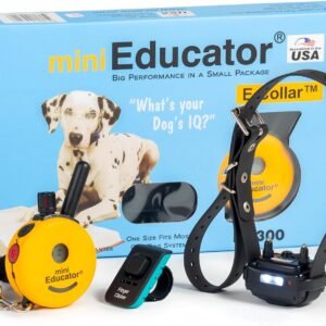 E-Collar – Educator ET-300-1/2 Mile Waterproof Remote Dog Training Collar Includes Premium Finger Clicker Trainer, 100 Programmable Levels + Vibration + Light + Sound
