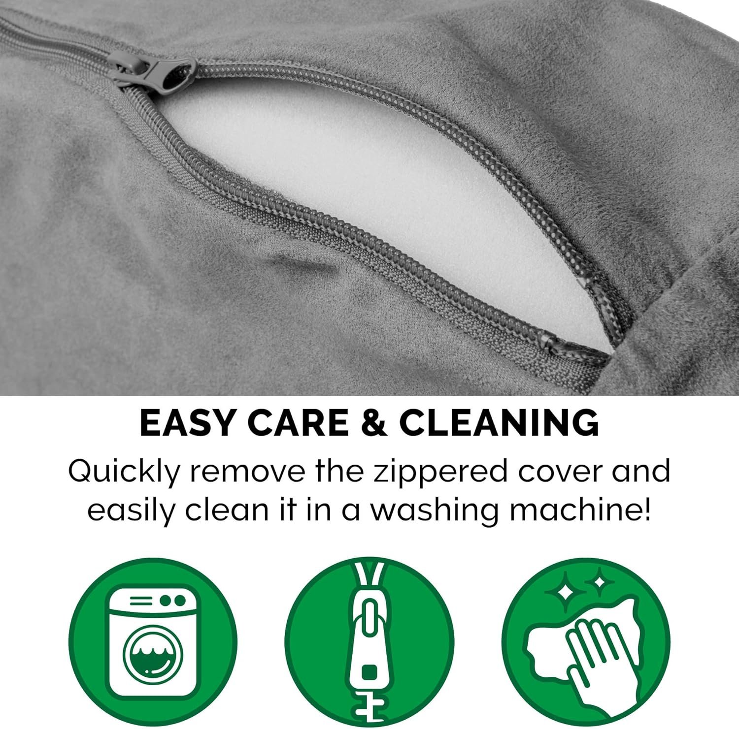 Furhaven 35" Round Cooling Gel Dog Bed for Large/Medium Dogs w/ Removable Washable Cover, For Dogs Up to 50 lbs - Sherpa & Suede Snuggery - Gray, 35-inch - Image 8