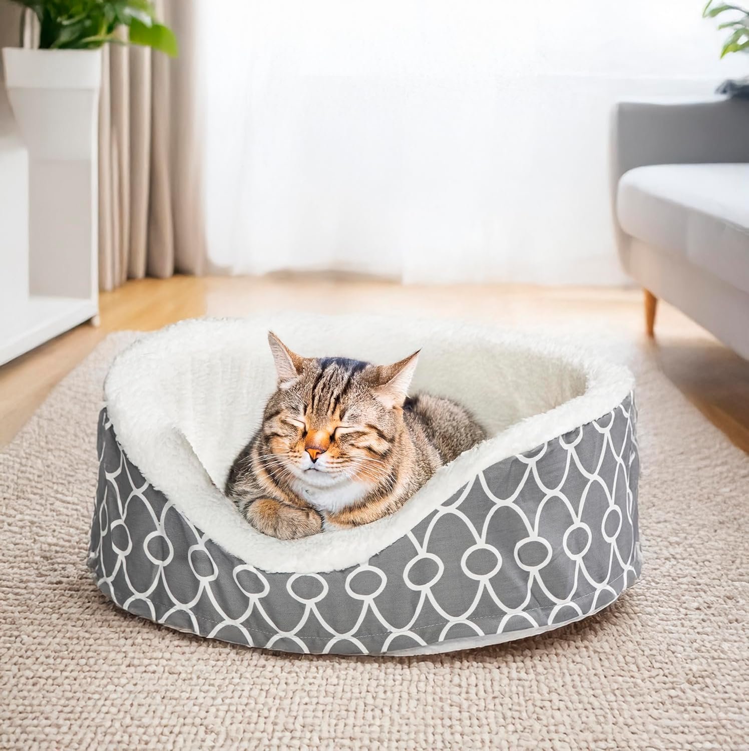 MidWest Homes for Pets Orthoperdic Egg-Crate Nesting Pet Bed w/ Teflon Fabric Protector, XS Gray - Image 2