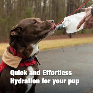 Alternative view of Vapur Collapsible Dog Water Bottle With Patented Lick Activated Design, Portable Hydration Water Dispenser for Walks, Hikes, and Travel, 23 Ounce, Water, Pack of 2