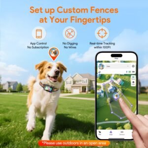 Alternative view of Meowant GPS Wireless Dog Fence System Collar with Training Remote, Free App, Custom Invisible Fence(82-7000ft), Beep/Vibration/Correction, Early Alert Band, Waterproof LCD Collar, Dogs 10+Lbs, Outdoor