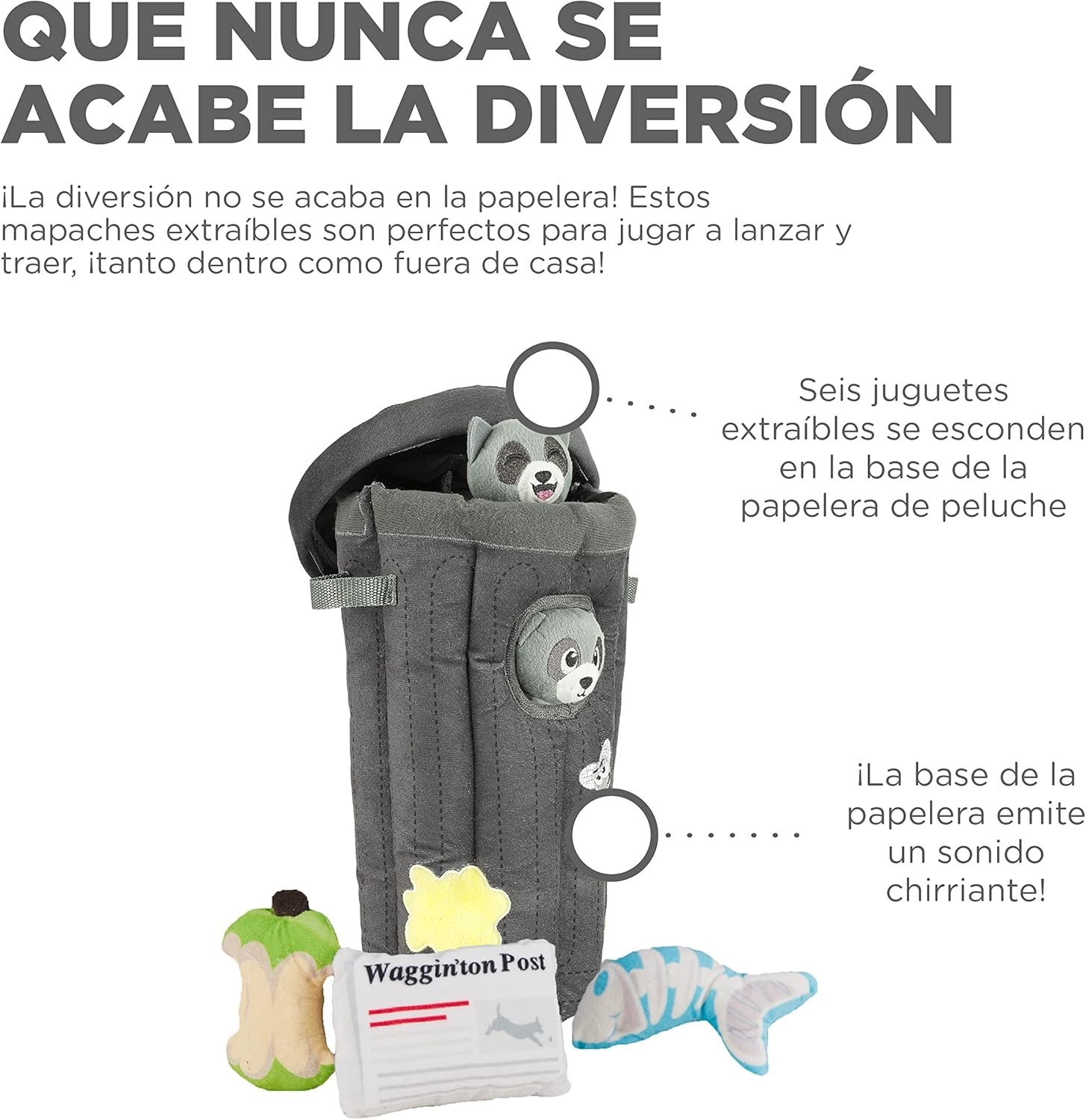 Outward Hound Hide A Raccoon Plush Dog Toy Puzzle - Image 3