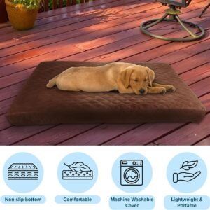 Alternative view of Water-Resistant Dog Bed - 2-Layer Memory Foam Dog Bed with Removable Washable Cover and Non-Slip Bottom