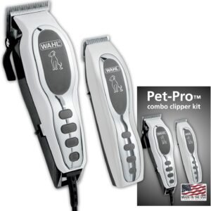 Wahl USA Pet-Pro Corded Clipper & Battery Trimmer Pet Grooming Combo Kit for Dogs with Light to Thick Coats, The Brand Used by Professionals - Model 9284
