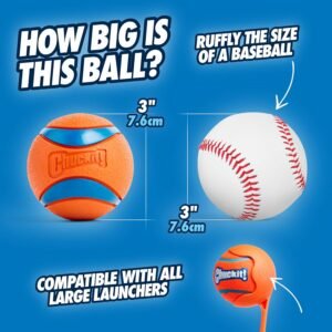 Alternative view of Chuckit! Ultra Ball Dog Toy - Size Large - For Dogs 60-100 lbs - Made from Durable Rubber - Super Bouncy - Floats in Water - 3-inch Diameter - Pack of 1