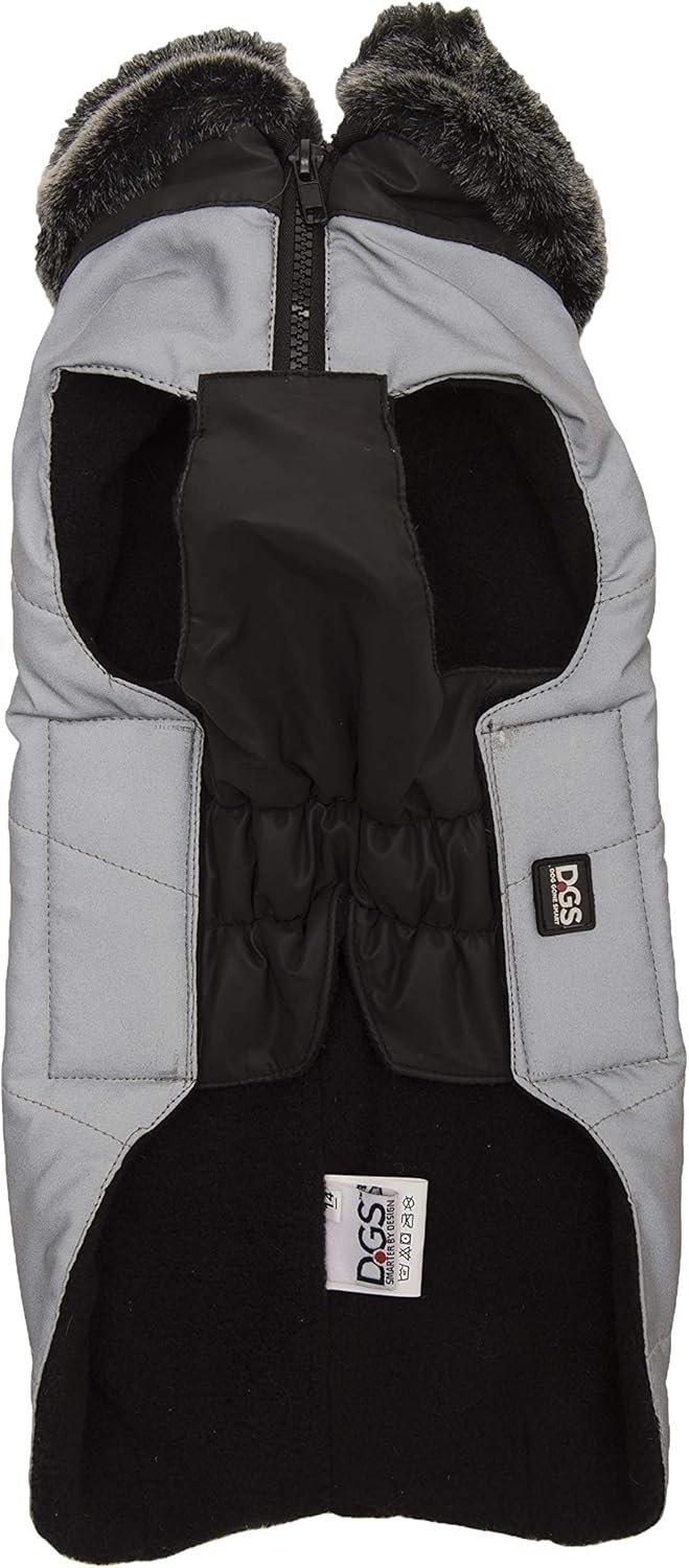 Dog Gone Smart Pet Products Meteor Tamarack Reflective Coat Jacket, Gray w/Orange Piping, 18" - Image 3