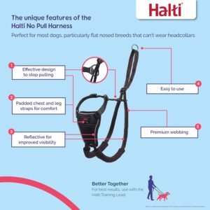 Alternative view of HALTI No Pull Harness Size Medium & HALTI Training Leash Size Large, Black Combination Pack - Stop Your Dog Pulling on The Leash. Adjustable, Lightweight and Easy to Use. Suitable for Medium Dogs