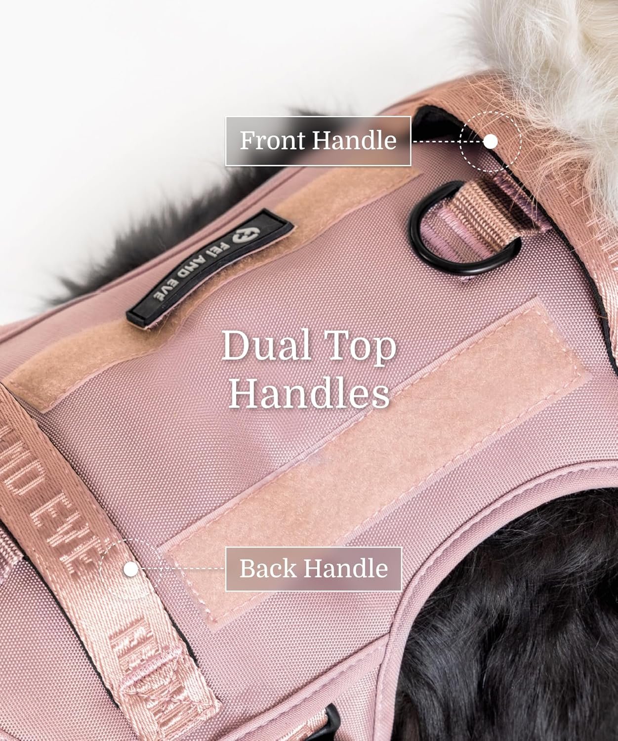 2025 New Edition, Fei & Eve MagEase Dog Harness - 3-Second Magnetic Buckles | 3-Point No-Pull Control | Heavy-Duty 900D Nylon | Dual Safety Handles | Breathable Mesh | Adjustable Fit | Large, Pink - Image 6
