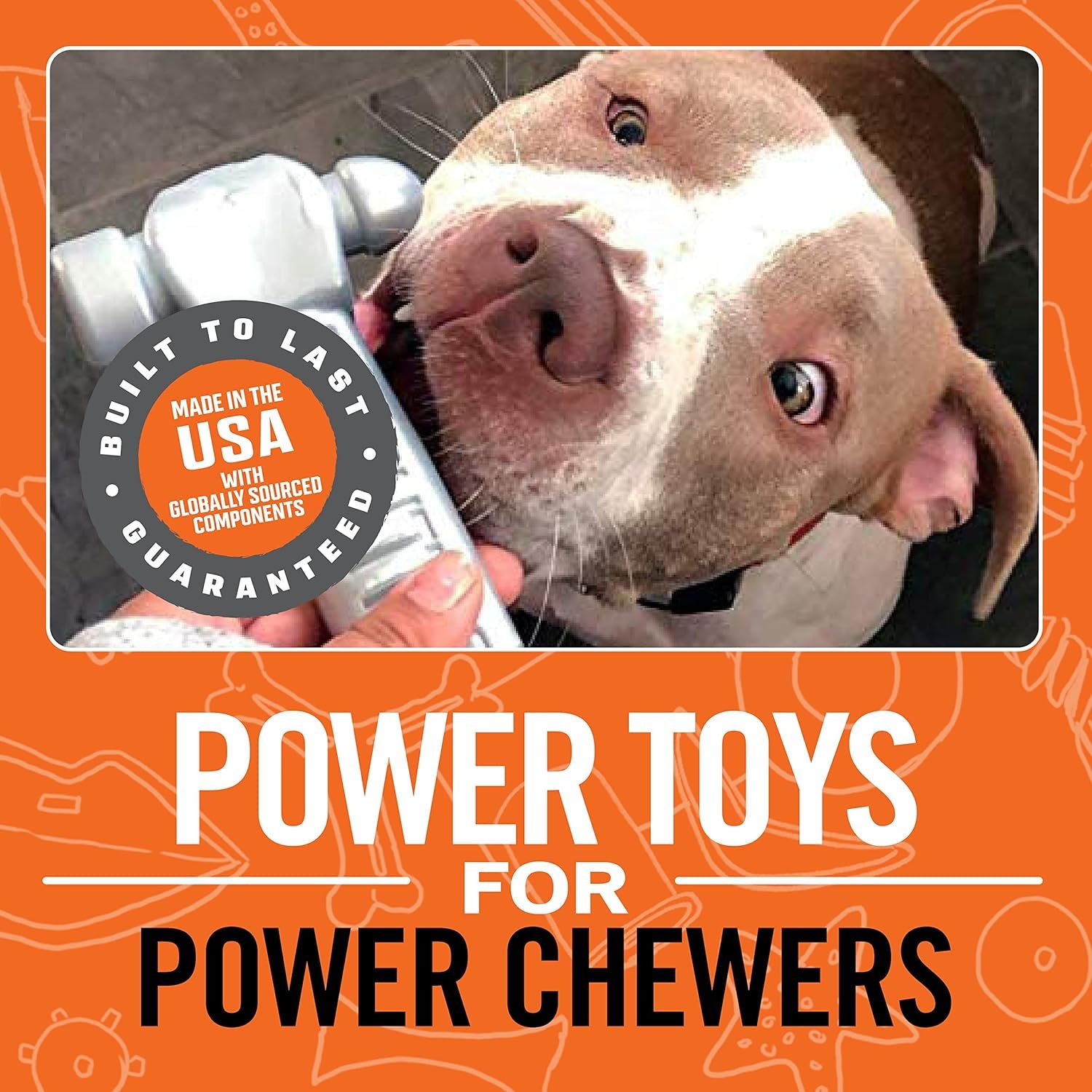 BULLYMAKE Silver Tough Chew Hammer Toy for Dogs, Durable Nylon Dog Toys for Aggressive Chewers, Dental Stimulating, Made in USA - Image 4
