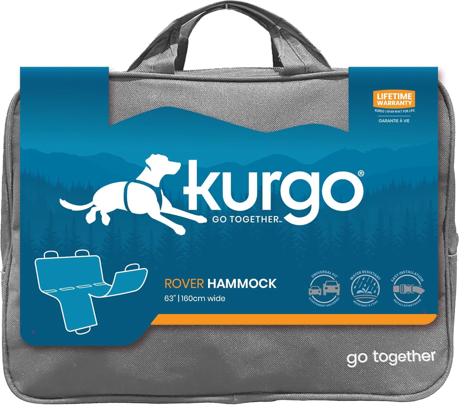 Kurgo Rover Dog Hammock Car Seat Cover for Pets, Pet Seat Cover, Car Hammocks for Dogs, Water-Resistant, 55" Wide for Cars and SUVs, Gray - Image 7